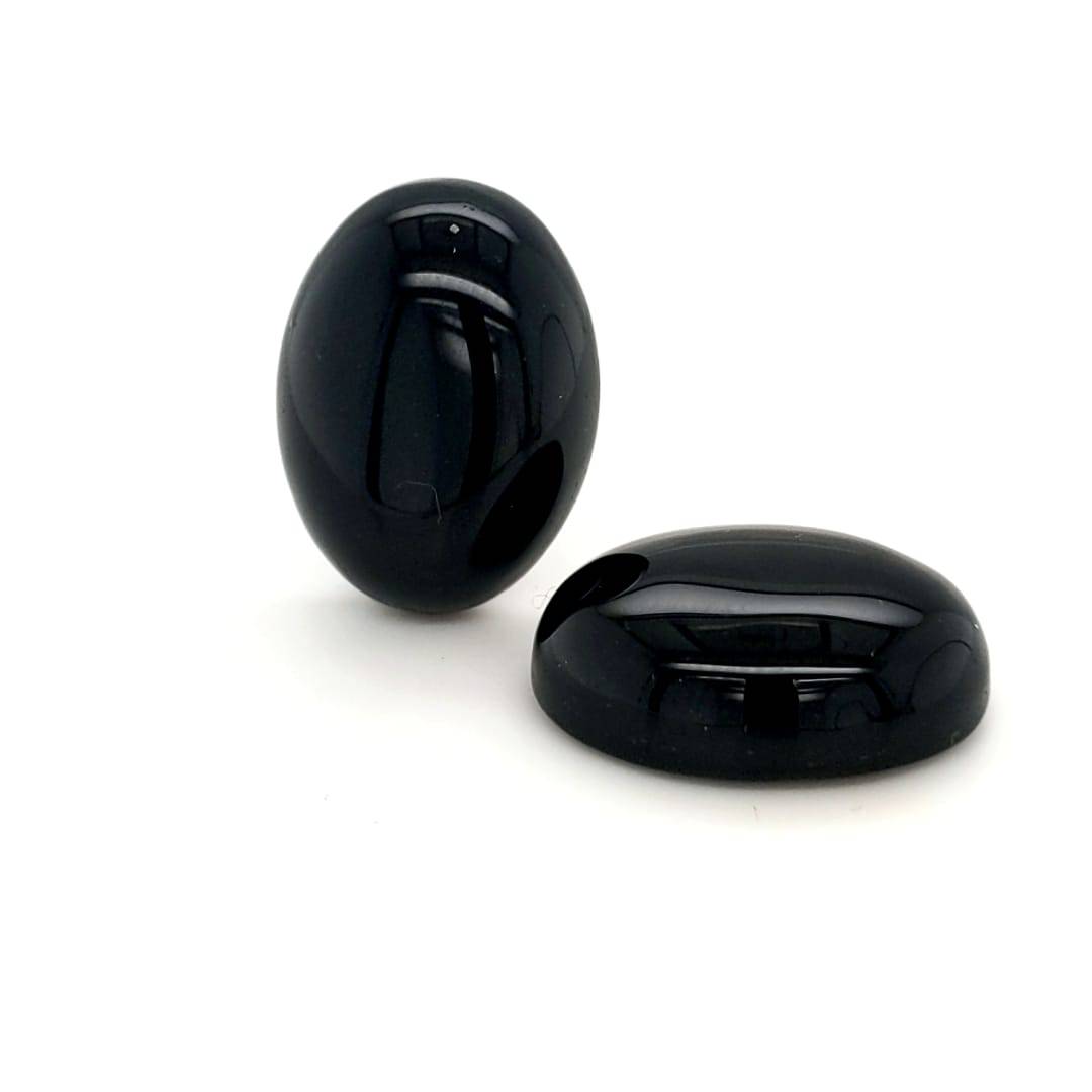 Black Onyx Oval Cabochons | Calibrated Size - The LabradoriteKing