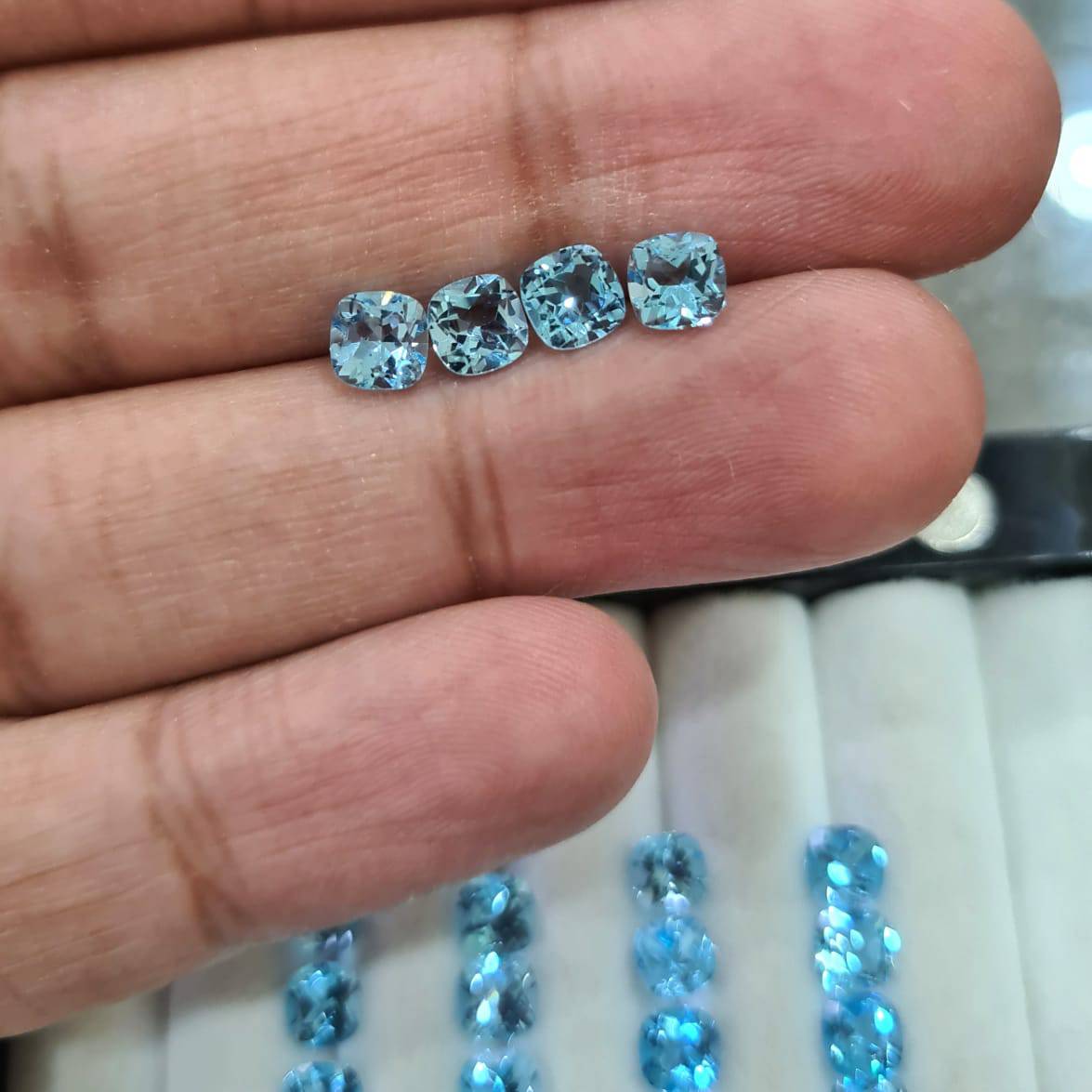 Blue Topaz Cushions | 5mm Top quality Gemstones | Flawless - The LabradoriteKing