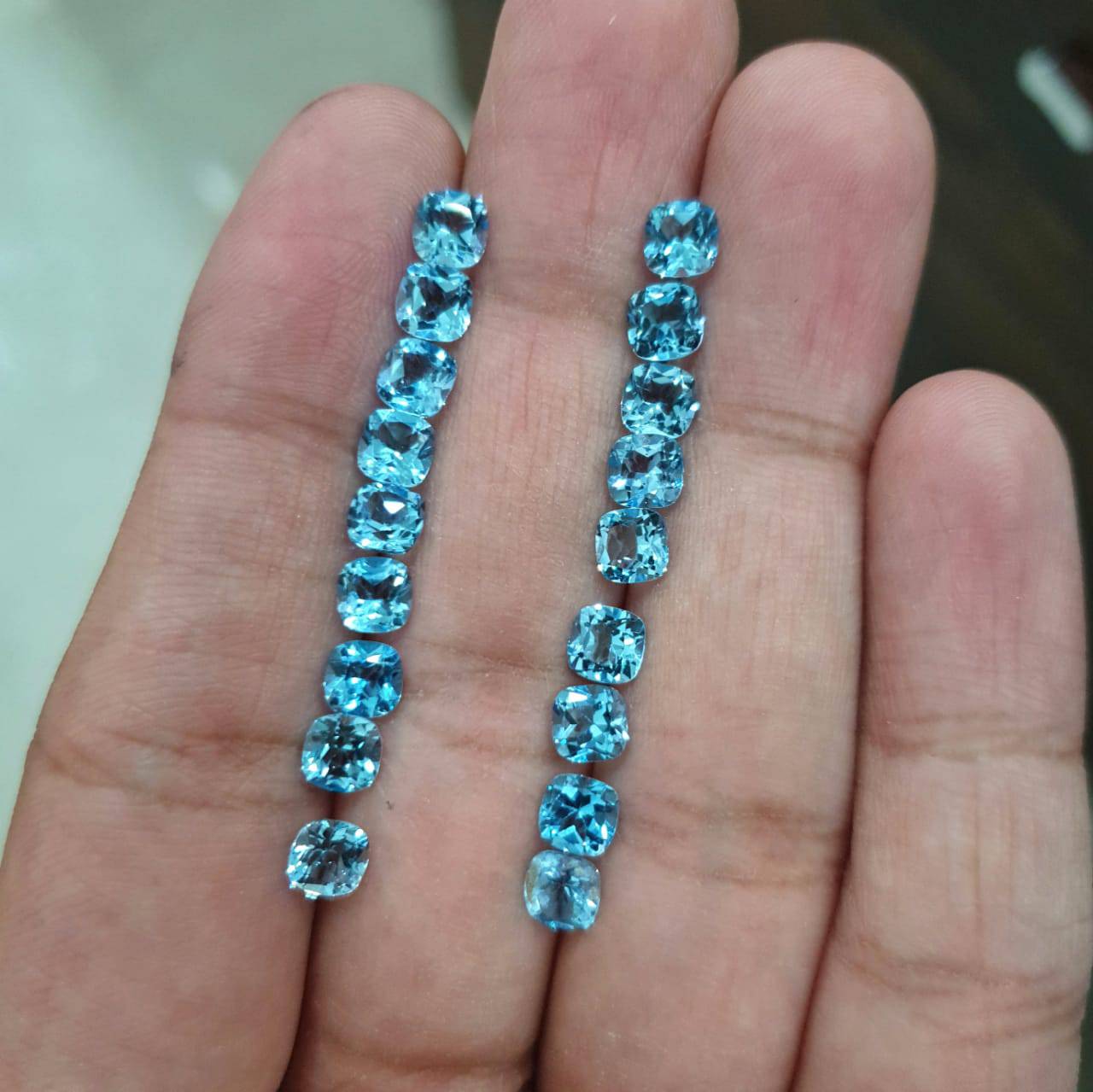 Blue Topaz Cushions | 5mm Top quality Gemstones | Flawless - The LabradoriteKing