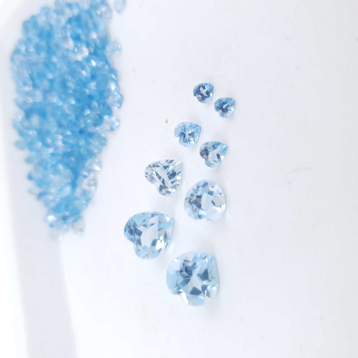 Blue Topaz Heart Cut Flawless in Size: 3mm - 8mm - The LabradoriteKing