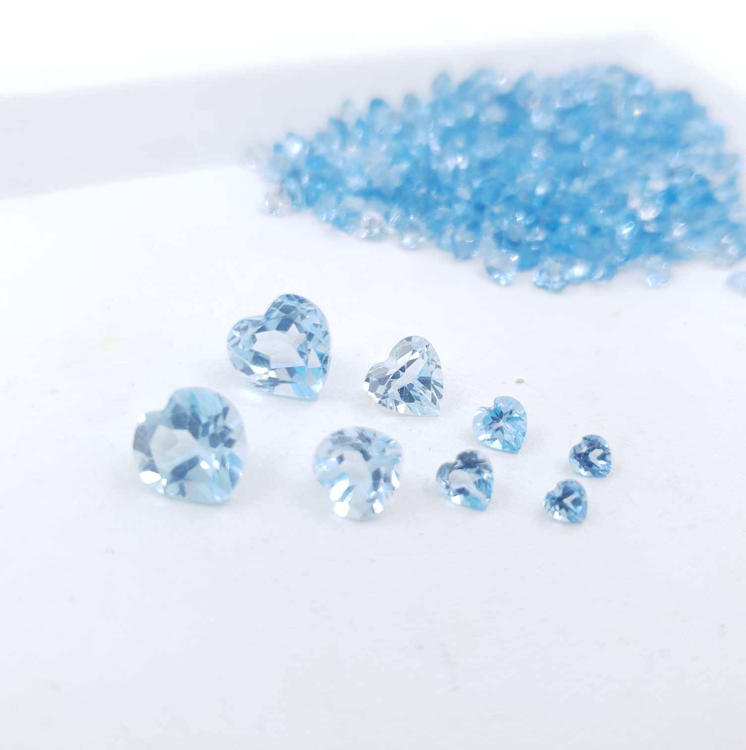 Blue Topaz Heart Cut Flawless in Size: 3mm - 8mm - The LabradoriteKing