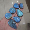 Load and play video in Gallery viewer, 7 Pcs Natural Blue Labradorite Cabochons Mix Shape | 34-51mm