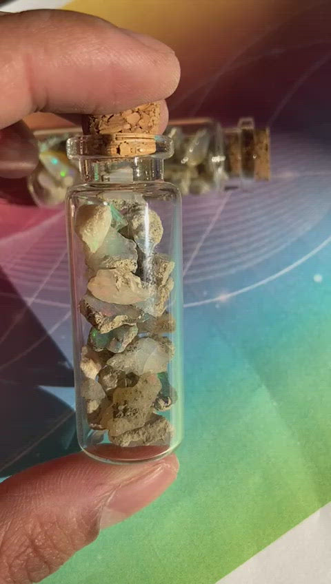 Raw Opal Display Vial | Approx 30 Pcs Ethiopian Mined