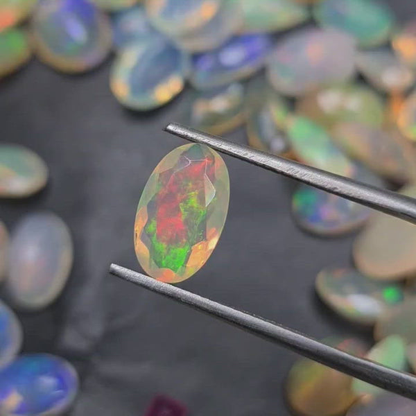 5 Pcs Natural Opal Faceted Play of Colours | Random pick 8-12mm