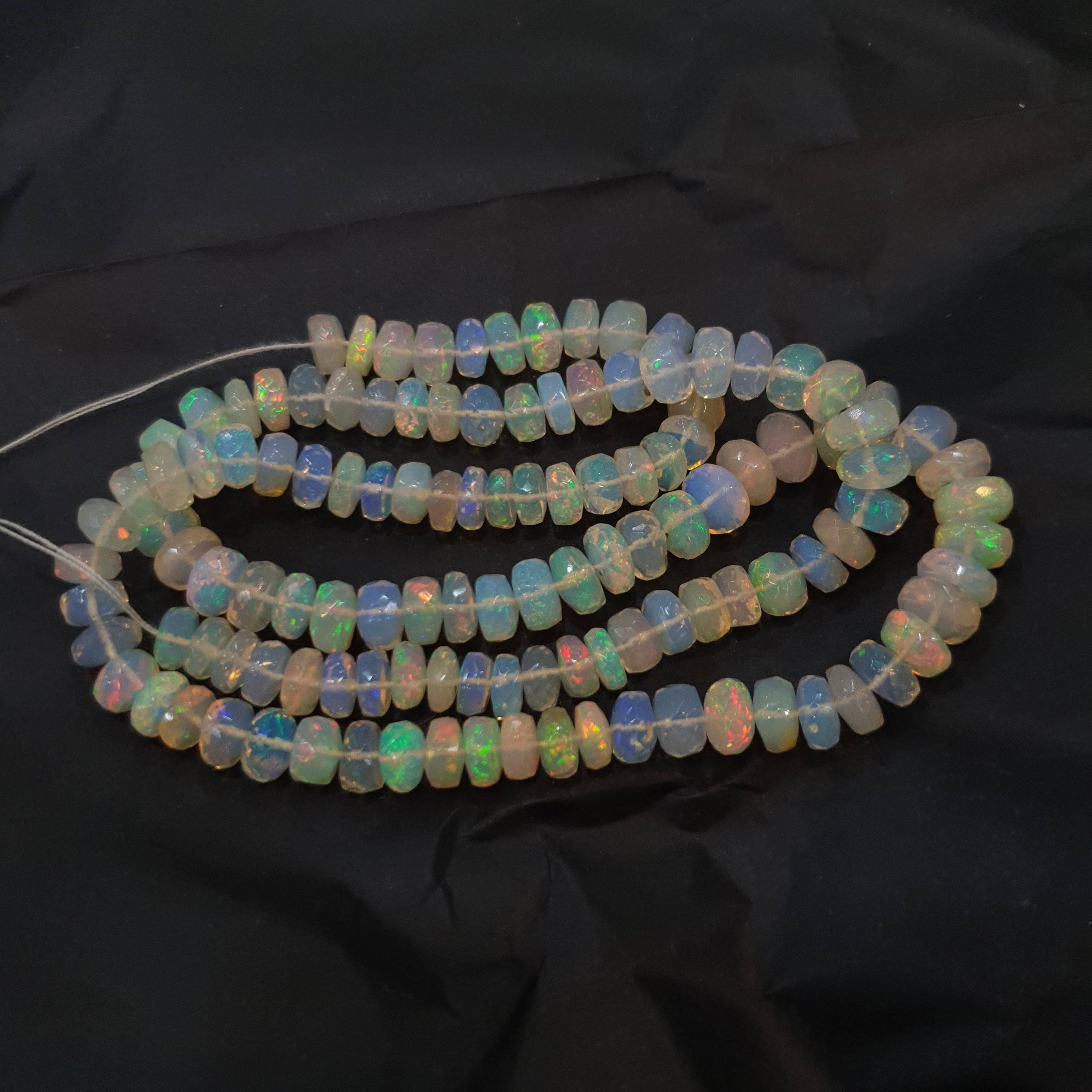 Faceted Welo Opal Beads | Chunky Faceted Untreated | 4mm and 5mm - The LabradoriteKing