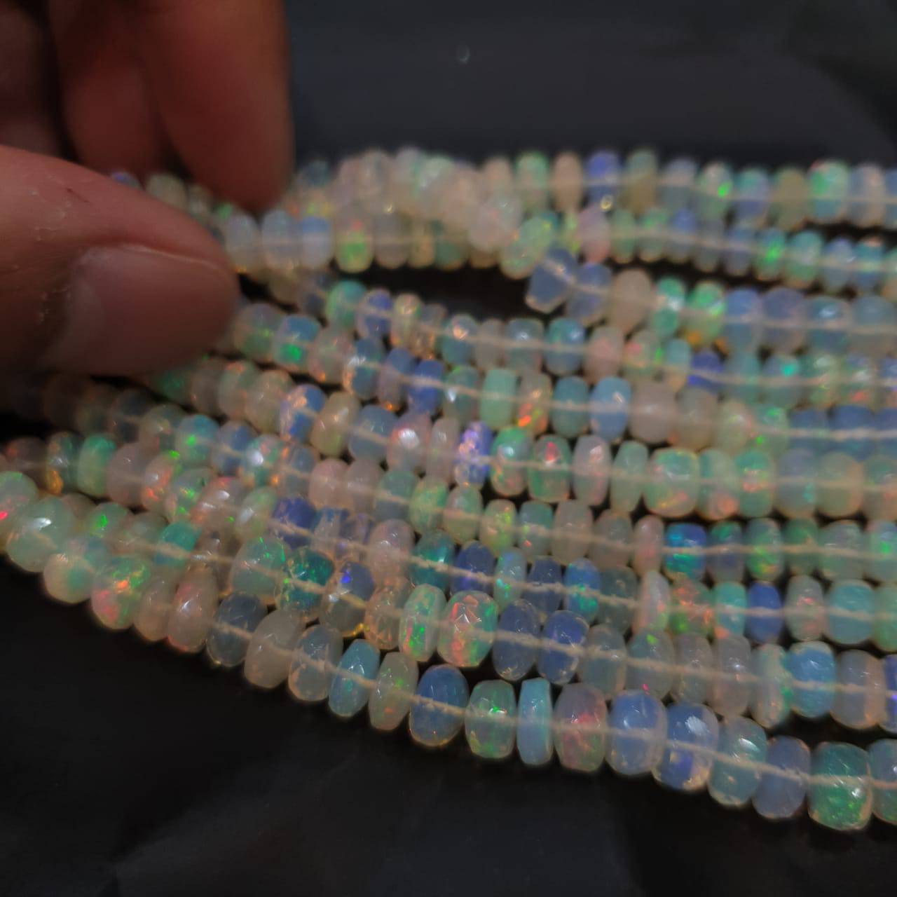 Faceted Welo Opal Beads | Chunky Faceted Untreated | 4mm and 5mm - The LabradoriteKing