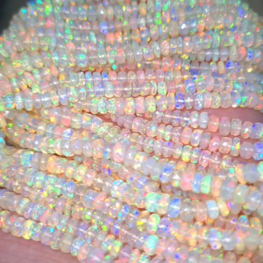 Faceted Welo Opal Beads | Chunky Faceted Untreated | 4mm and 5mm - The LabradoriteKing