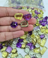 Fancy Cut Gemstones Mix | Amethyst, Prasiolite and Lemon Quartz - The LabradoriteKing