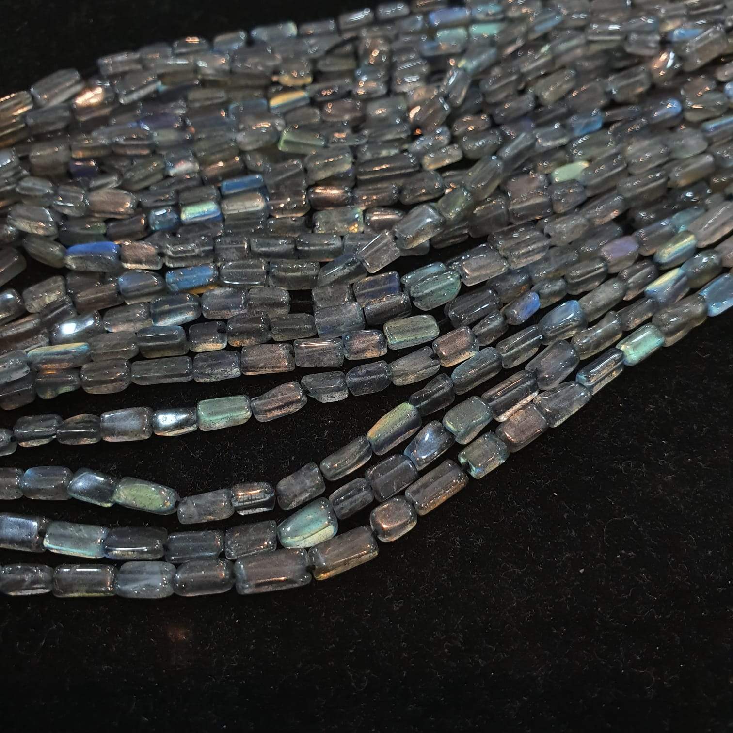 Labradorite Beads 5-6mm Rectangle Polished 14" Inches , - The LabradoriteKing