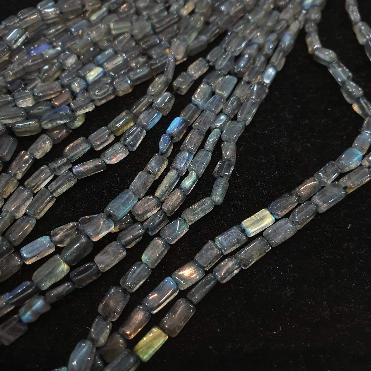 Labradorite Beads 5-6mm Rectangle Polished 14" Inches , - The LabradoriteKing