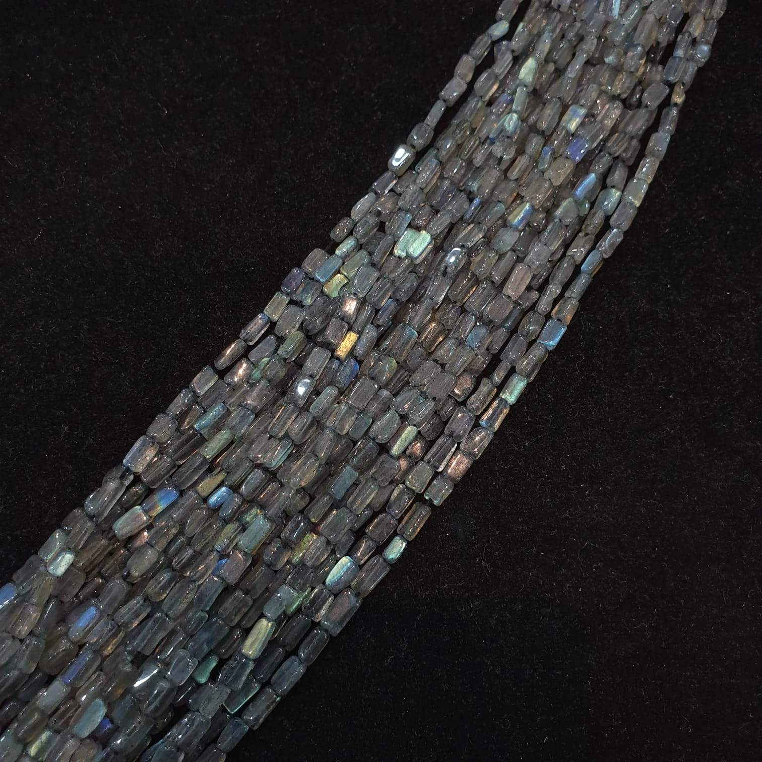 Labradorite Beads 5-6mm Rectangle Polished 14" Inches , - The LabradoriteKing