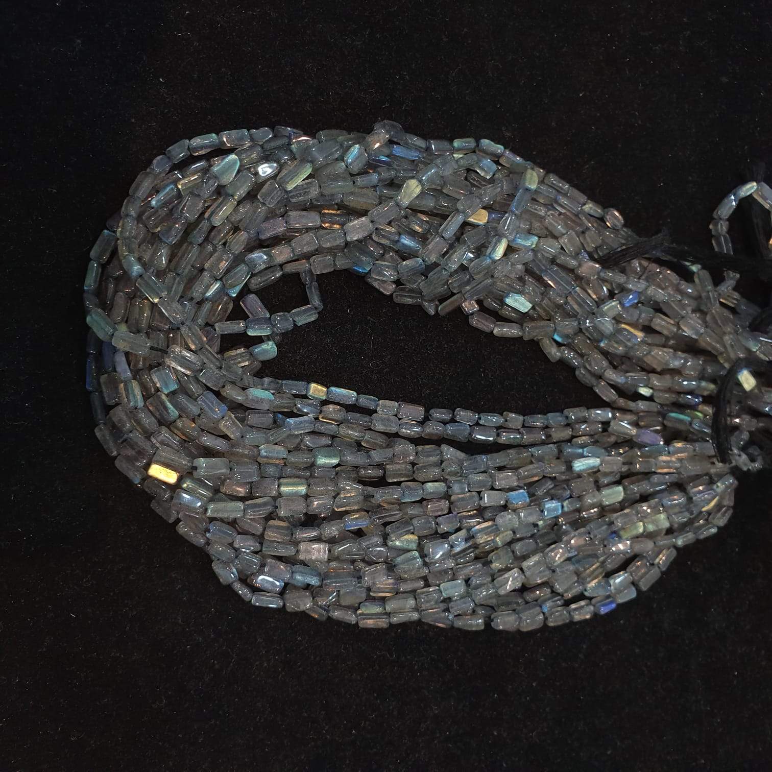 Labradorite Beads 5-6mm Rectangle Polished 14" Inches , - The LabradoriteKing