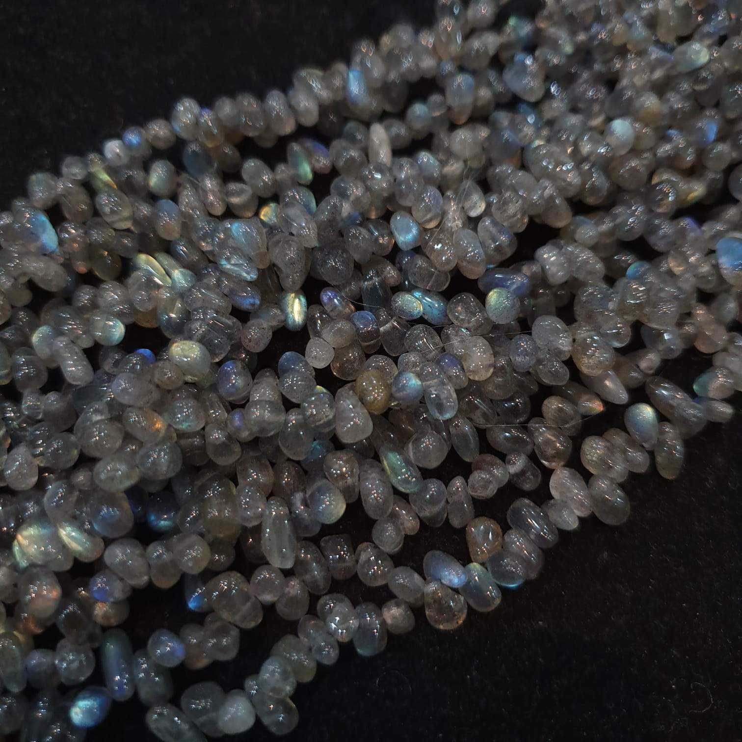 Labradorite Beads 6mm Uneven Nuggets Polished 14" Inches , - The LabradoriteKing