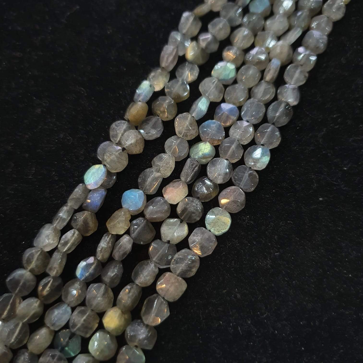 Labradorite Beads Faceted Polished Coin 6mm High Quality, 14" Inches , - The LabradoriteKing