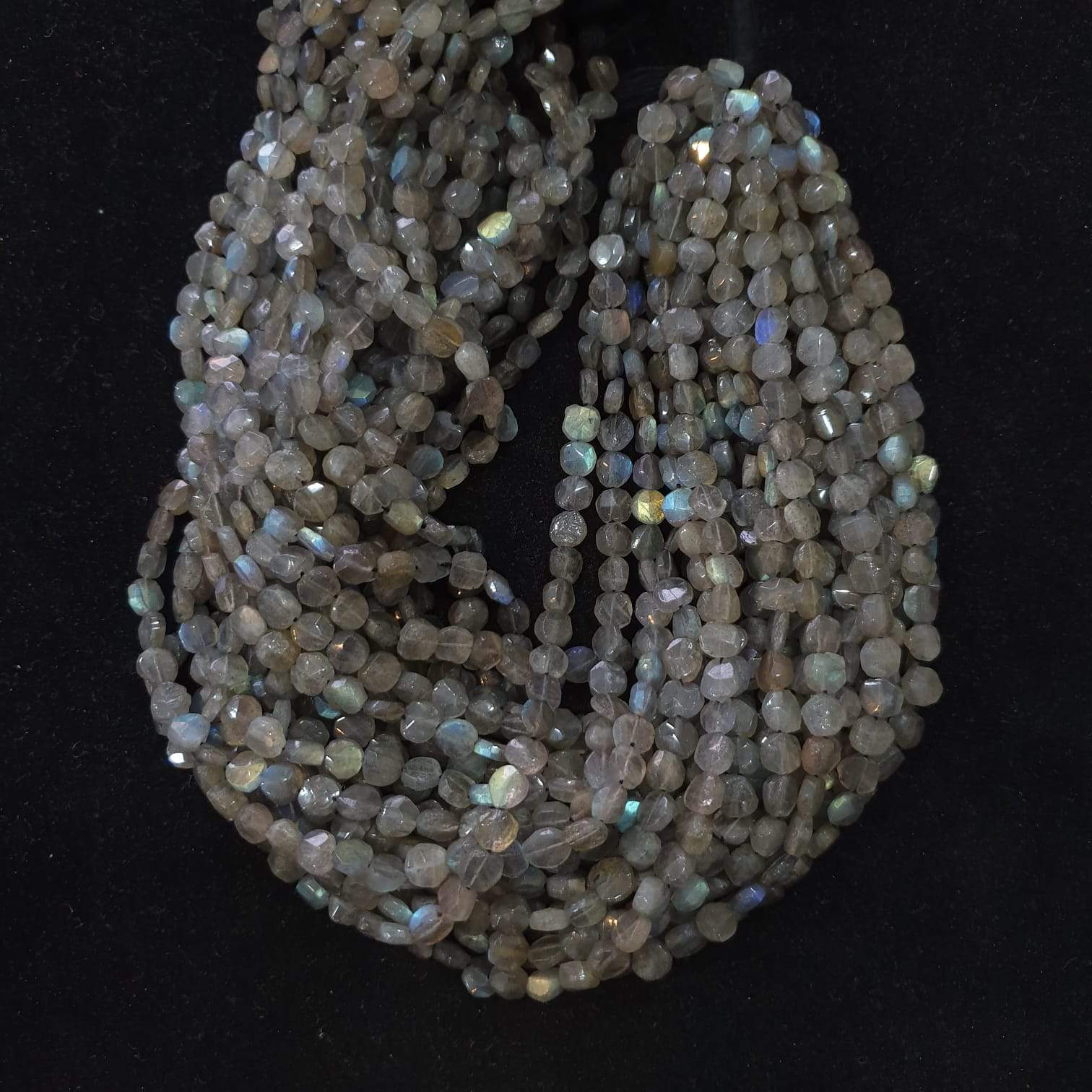 Labradorite Beads Faceted Polished Coin 6mm High Quality, 14" Inches , - The LabradoriteKing