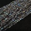 Labradorite Beads Long Free Form 6mm-8mm Uneven Polished 14