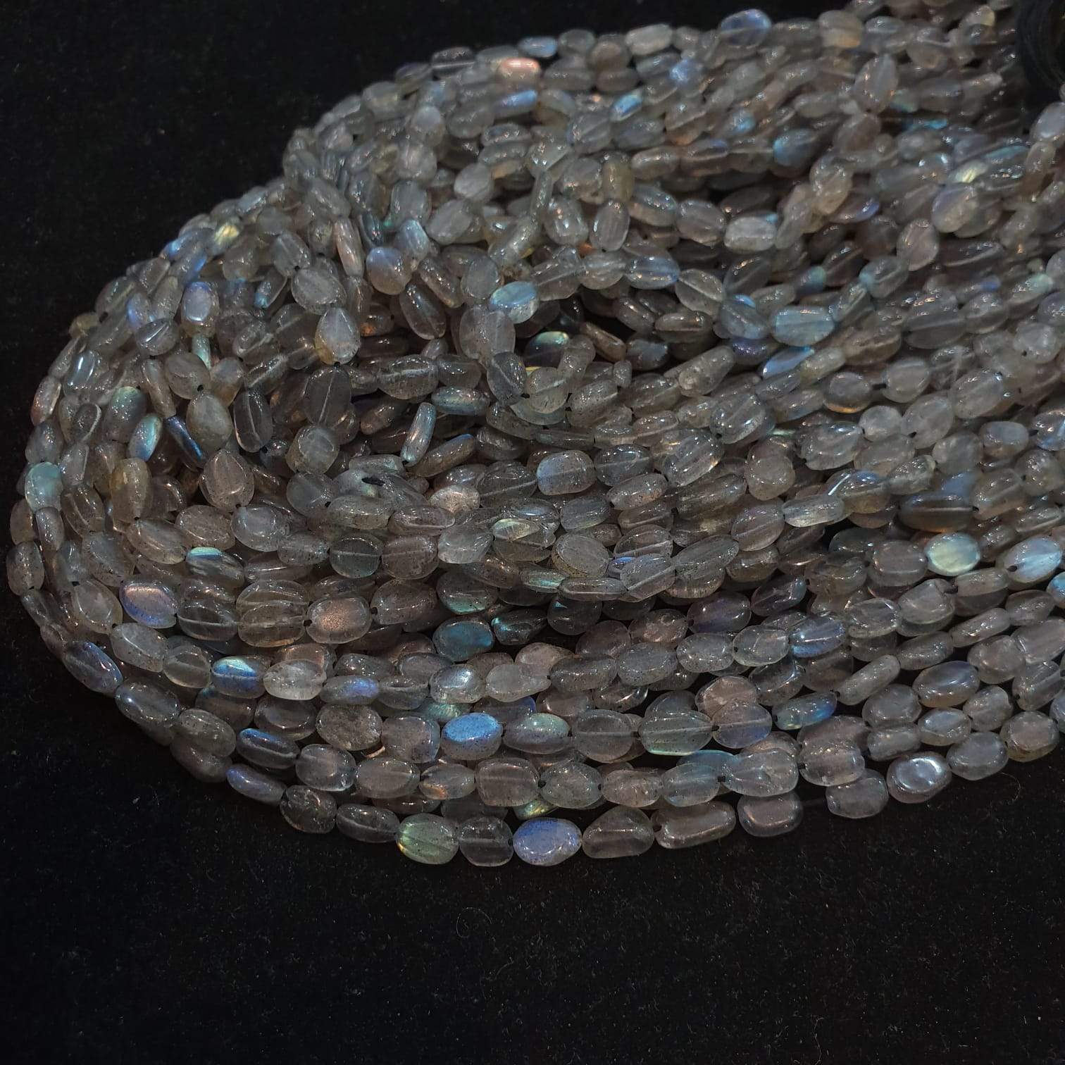 Labradorite Beads Ovals Free Form 6mm-7mm Uneven Polished 14" Inches , - The LabradoriteKing