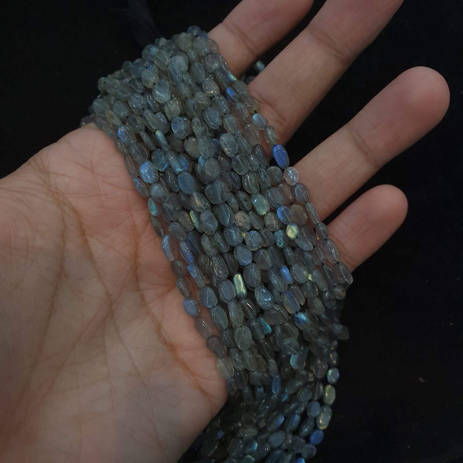 Labradorite Beads Ovals Free Form 6mm-7mm Uneven Polished 14" Inches , - The LabradoriteKing