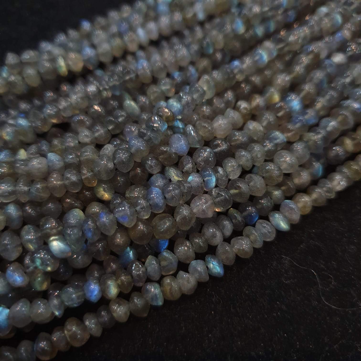 Labradorite Beads Pressed Rounds 4-5mm Uneven Polished 14" Inches , - The LabradoriteKing