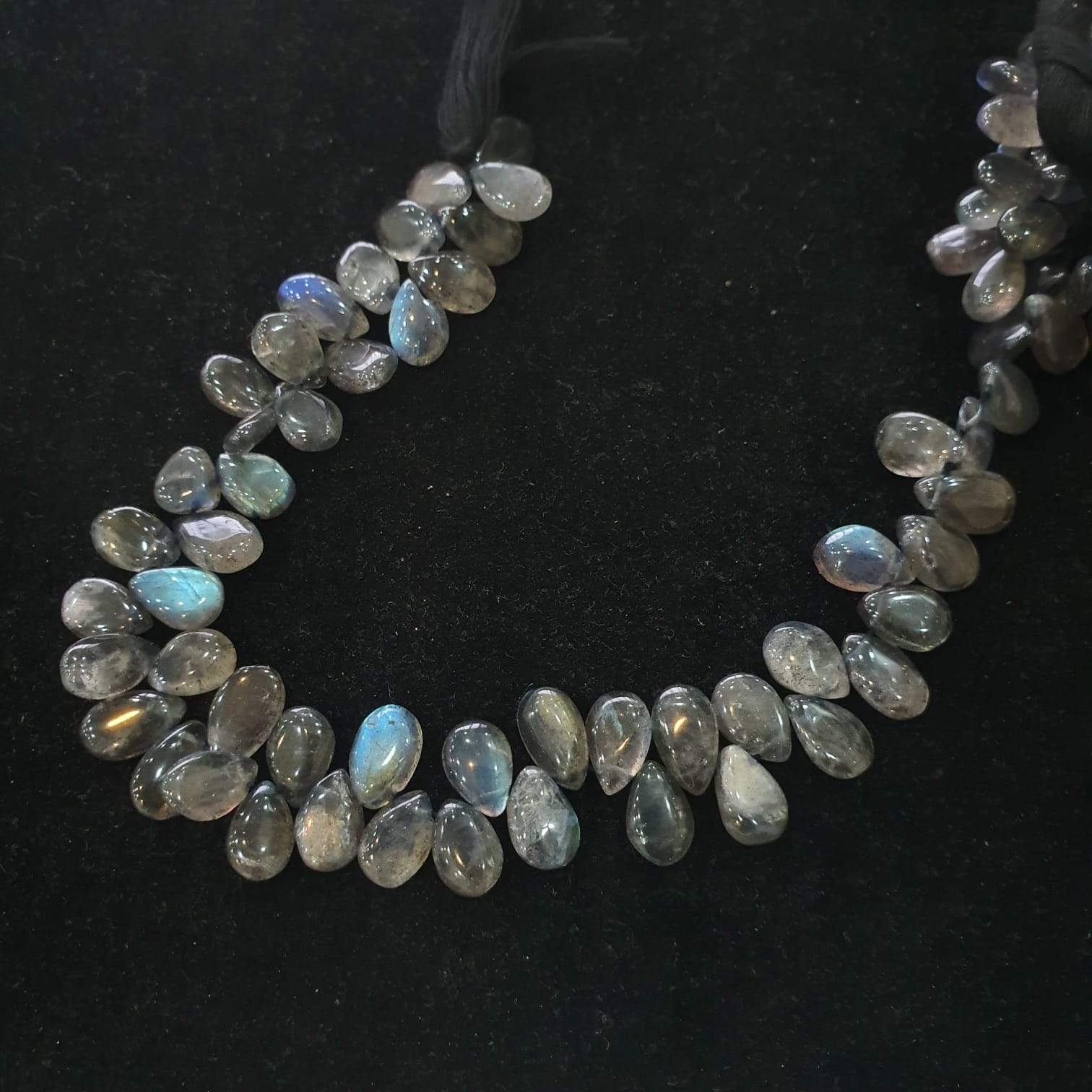 Labradorite Beads Teardrops Pears 8-10mm, Top Drilled 9" Inches - The LabradoriteKing