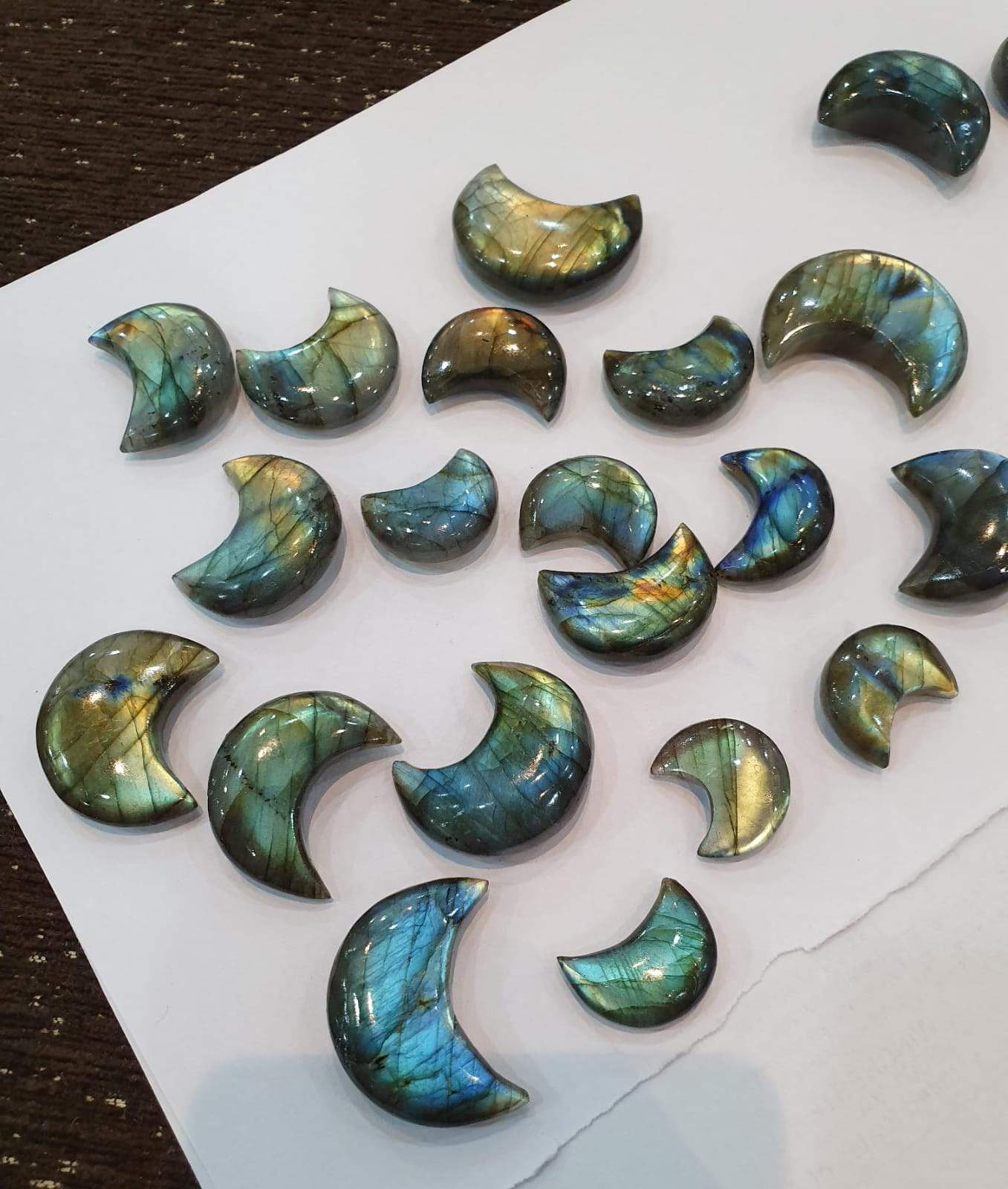 Labradorite Crescent Moon Polished both sides - The LabradoriteKing