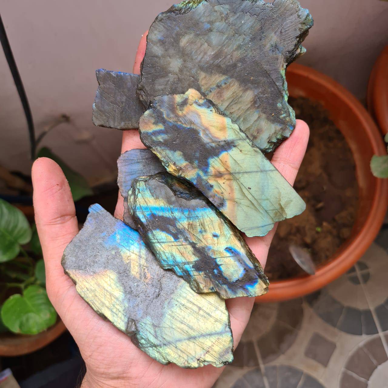 Labradorite raw Slabs | Flashy High quality slabs 2-5"Inches - The LabradoriteKing