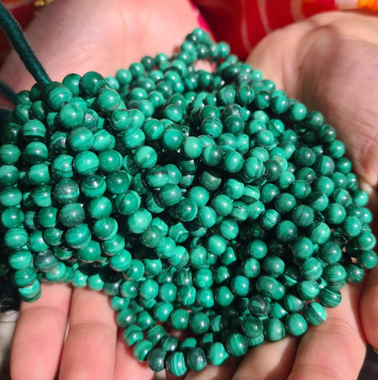 Malachite Beads Round sphere 6mm | 16" Inches | Good Quality - The LabradoriteKing