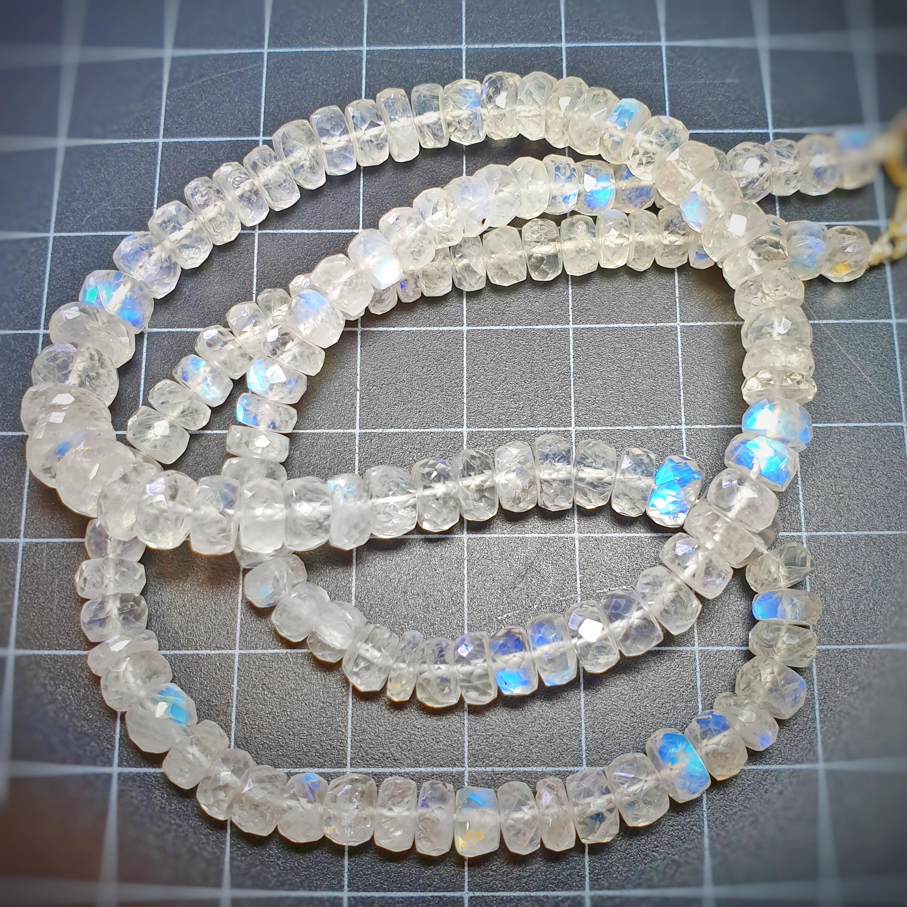 Moonstone 5-6mm Faceted Beads | 11" Inches - The LabradoriteKing