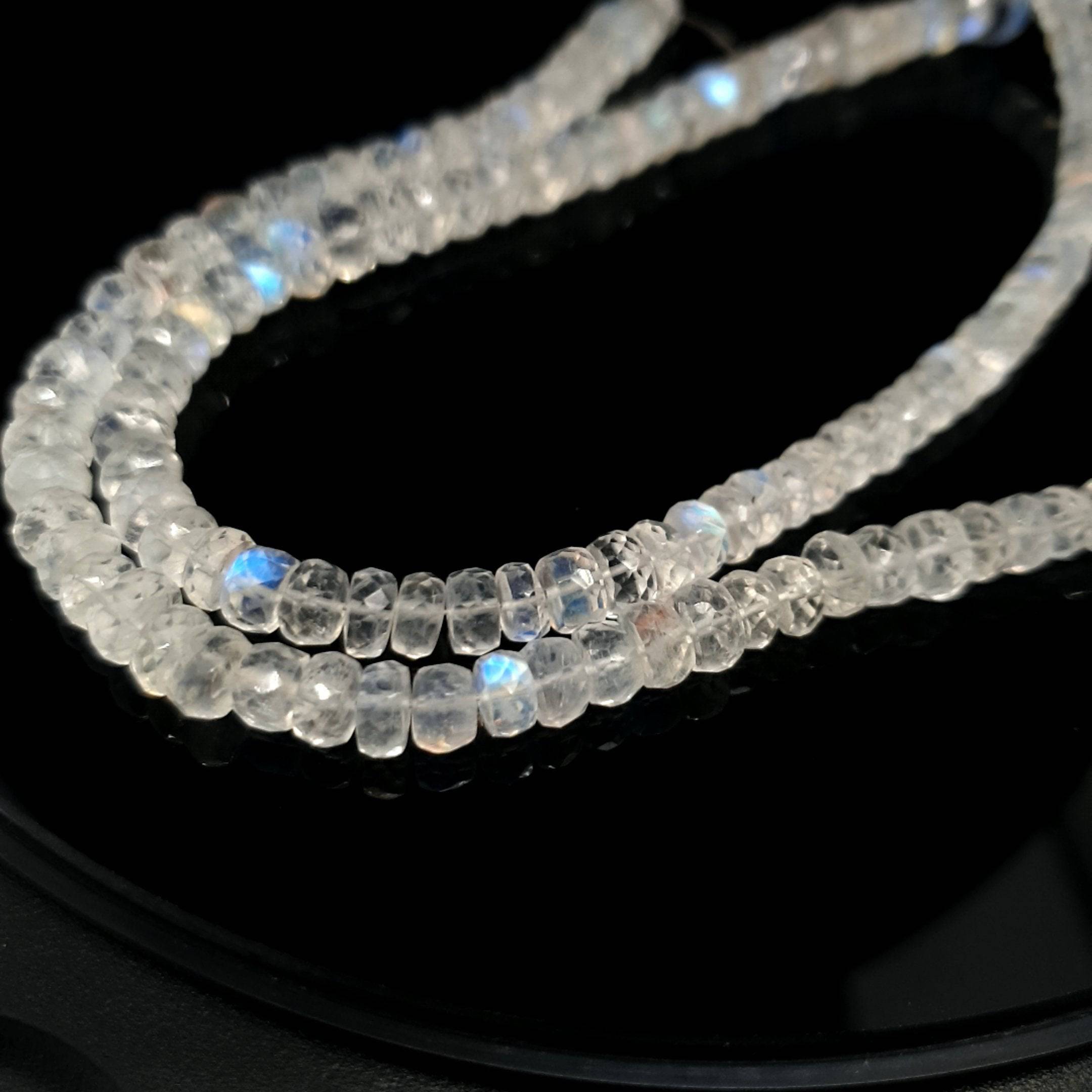 Moonstone 5-6mm Faceted Beads | 11" Inches - The LabradoriteKing