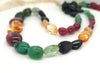 Multi Precious stones: Sapphire, Ruby and Emeralds Tumbel Beads | 10-16mm 18 Inches - The LabradoriteKing