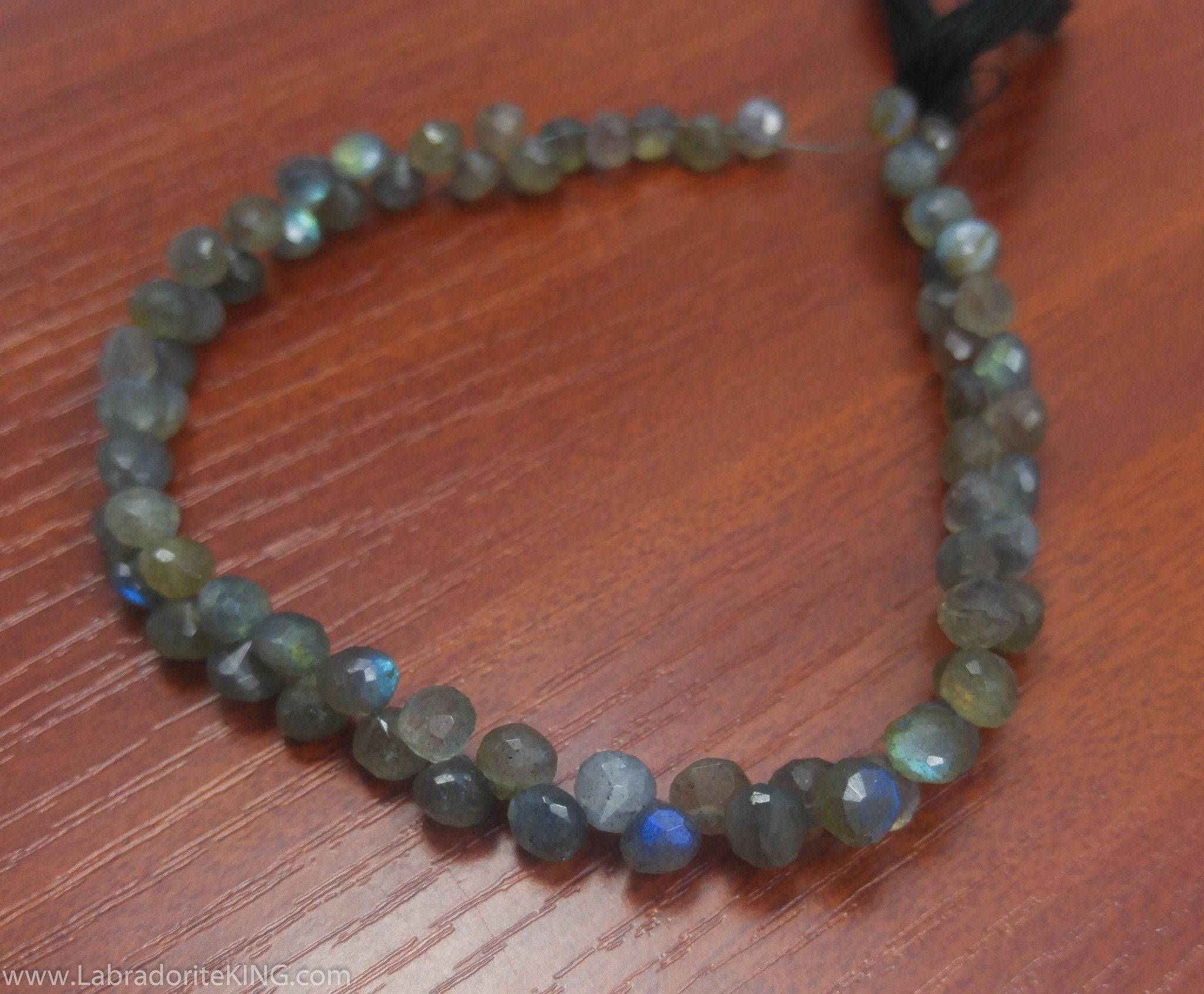 Natural 7mm Onion Labradorite Beads , 10" Inches Labradorite beads - The LabradoriteKing