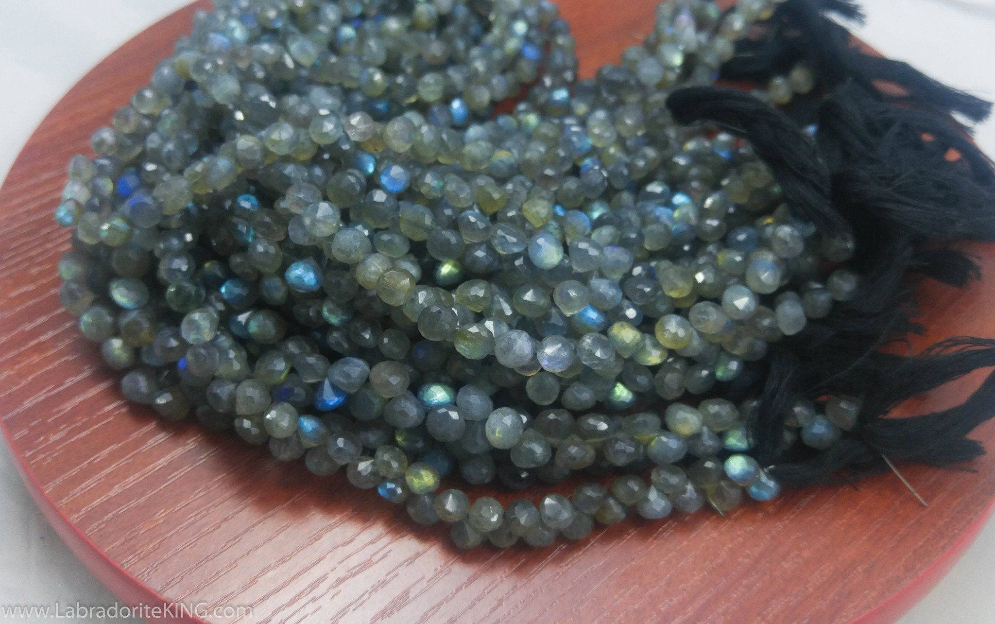 Natural 7mm Onion Labradorite Beads , 10" Inches Labradorite beads - The LabradoriteKing