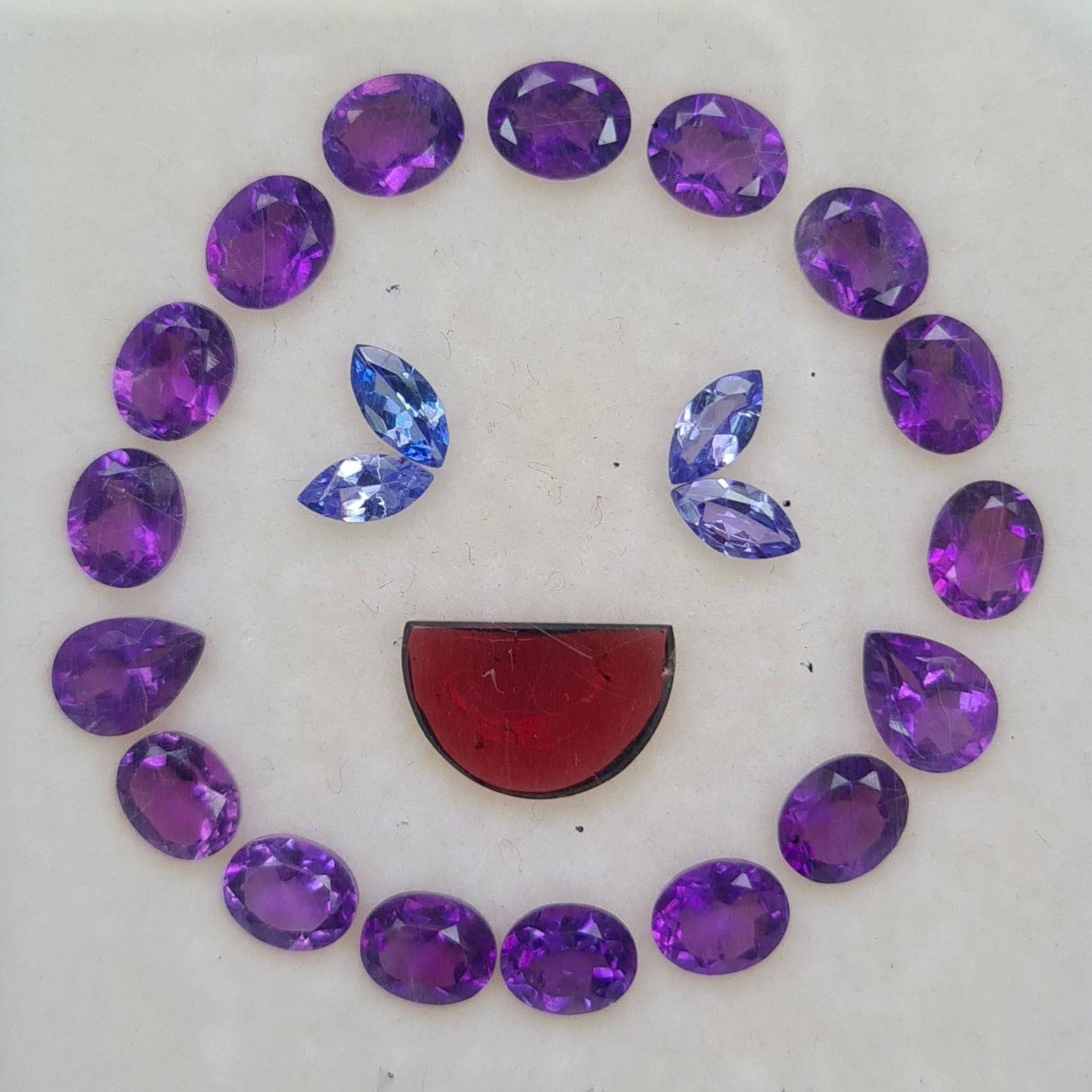 Natural Amethyst, Tanzanite and Garnet, Size: 6-11mm Gems Lot -Loose Gemstones - The LabradoriteKing