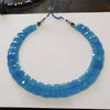 Natural Aqua Chalcedony Faceted necklace 15-18 Inches adjustable - The LabradoriteKing