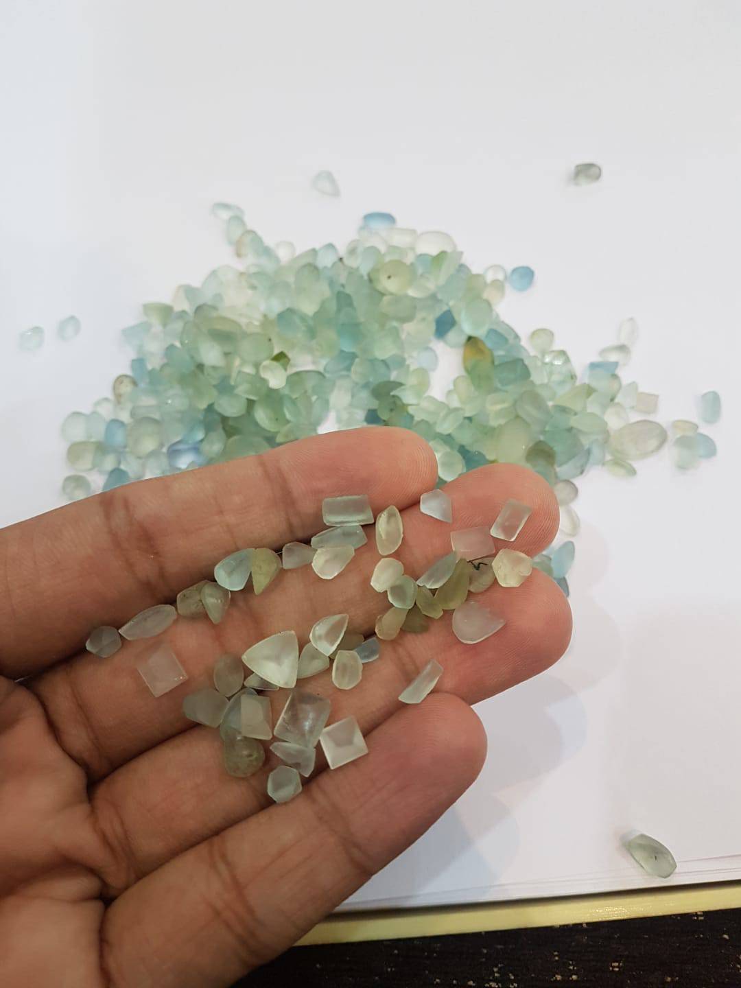 Natural Aquamarine Matte Finish 6-12mm Mix Lot of 50pcs - The LabradoriteKing