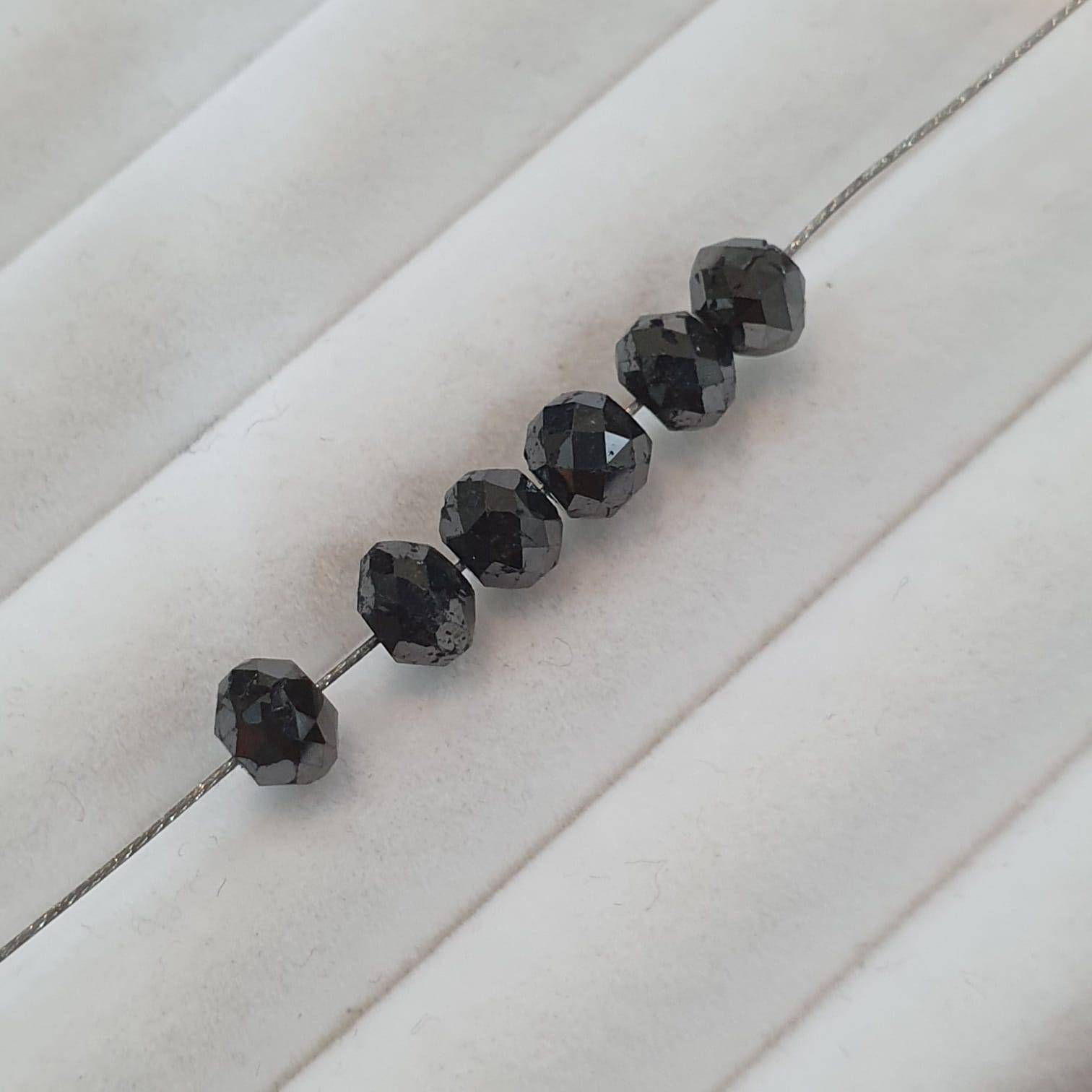 Natural Black Diamonds Large Beads Faceted SUPER SPARKLY - The LabradoriteKing