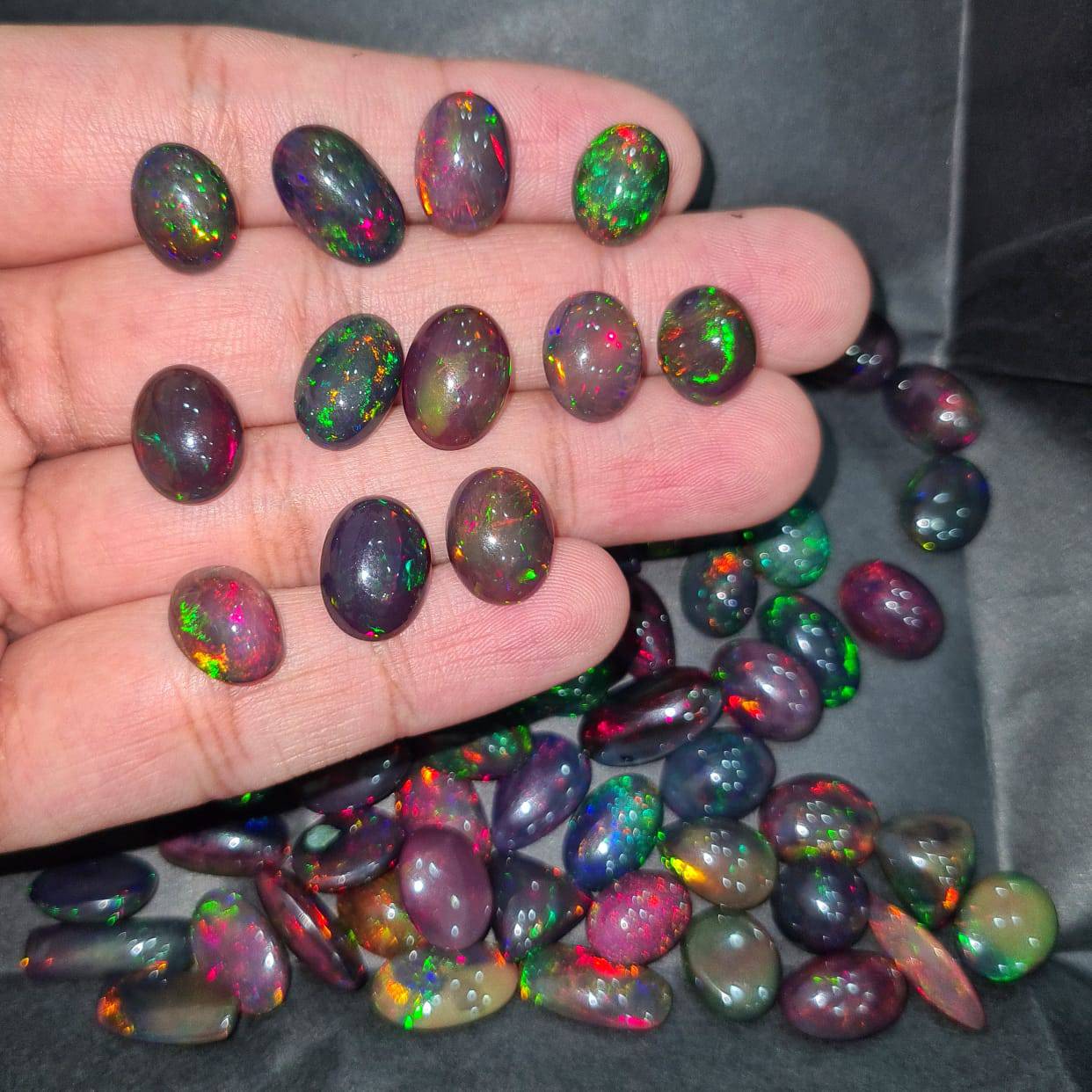 Natural Black Opals Cabochons | 15mm-18mm 🔥 Offer - The LabradoriteKing