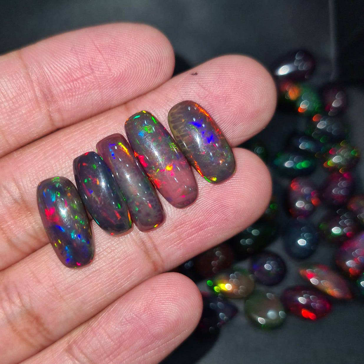 Natural Black Opals Cabochons | 15mm-18mm 🔥 Offer - The LabradoriteKing