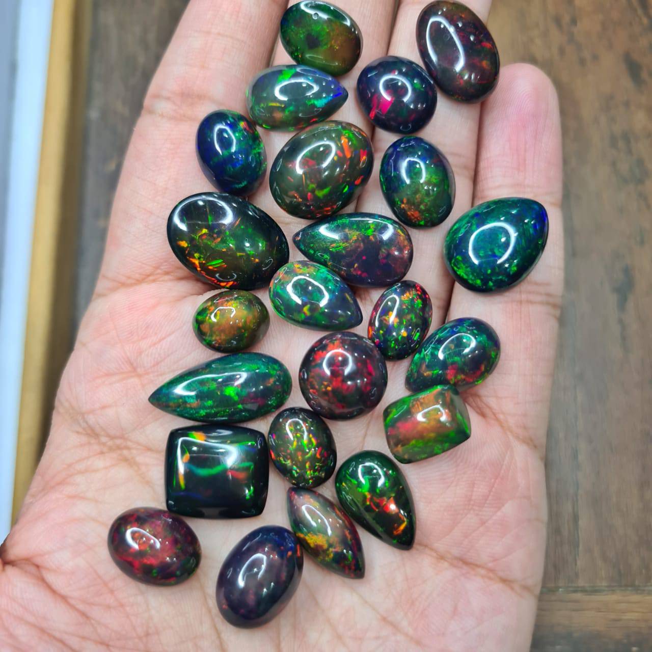 Natural Black Opals Cabochons | 15mm-18mm 🔥 Offer - The LabradoriteKing