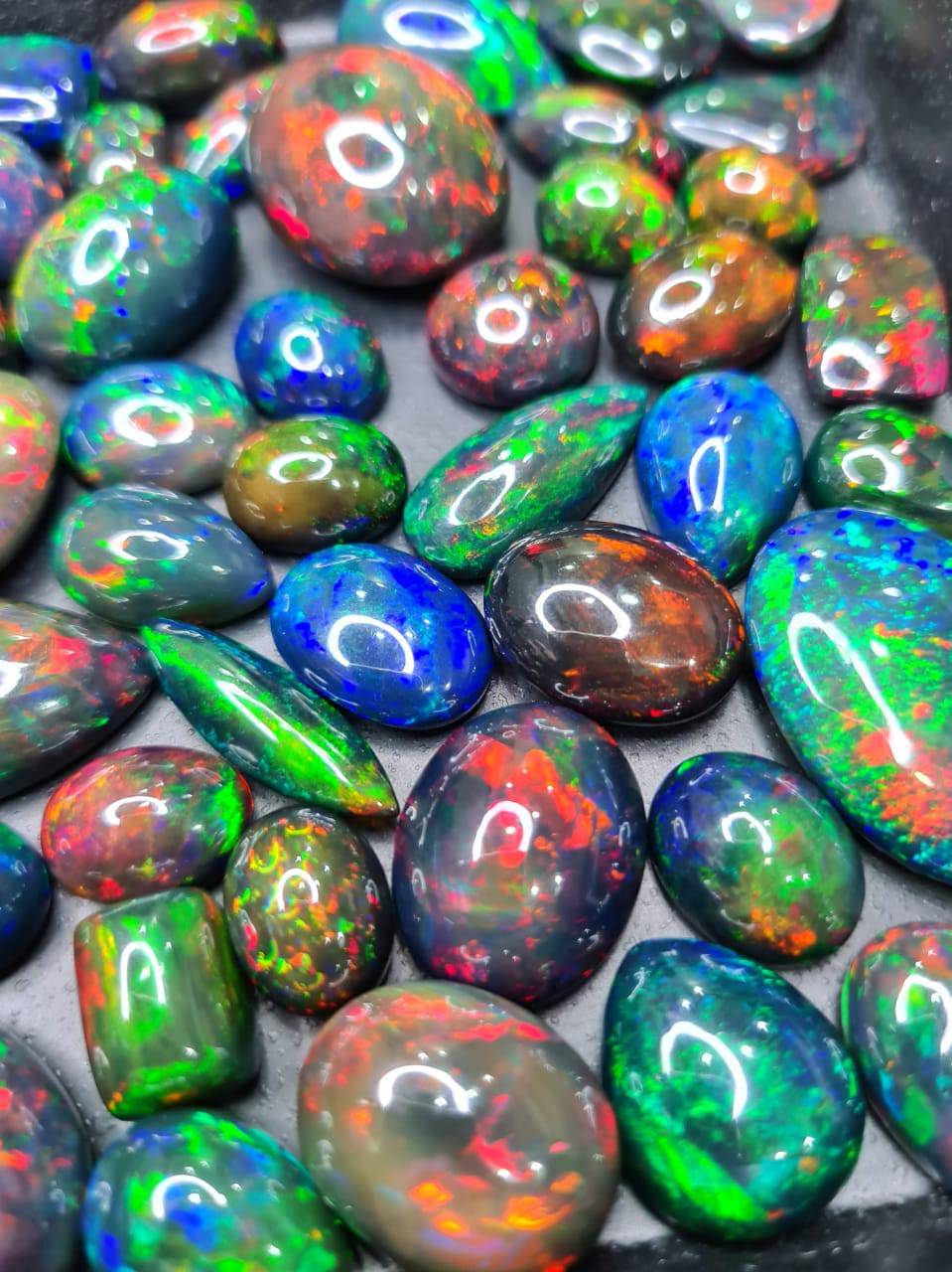 Natural Black Opals Cabochons | 15mm-18mm 🔥 Offer - The LabradoriteKing