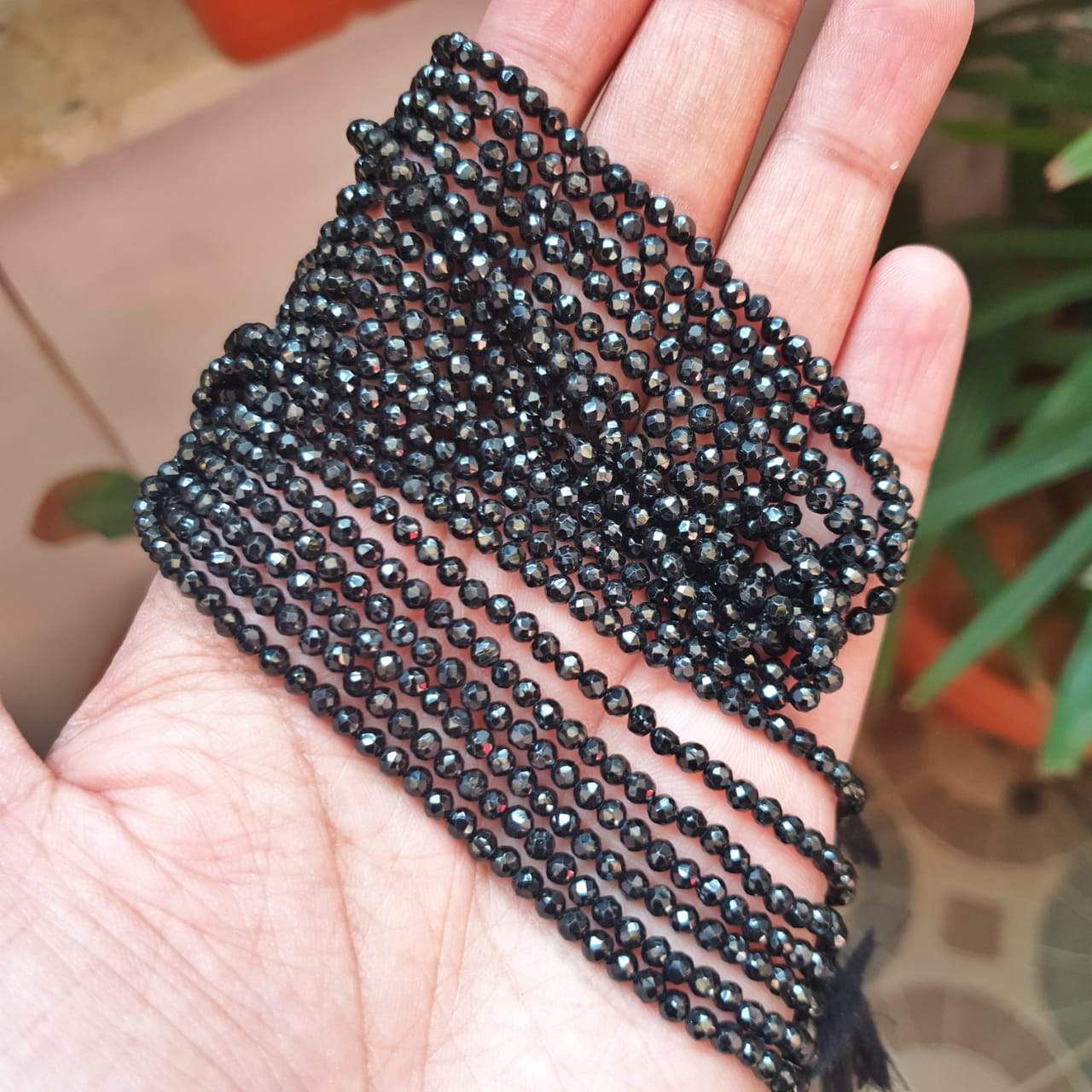 Natural Black Spinel | 14" Inches | 3mm Faceted - The LabradoriteKing