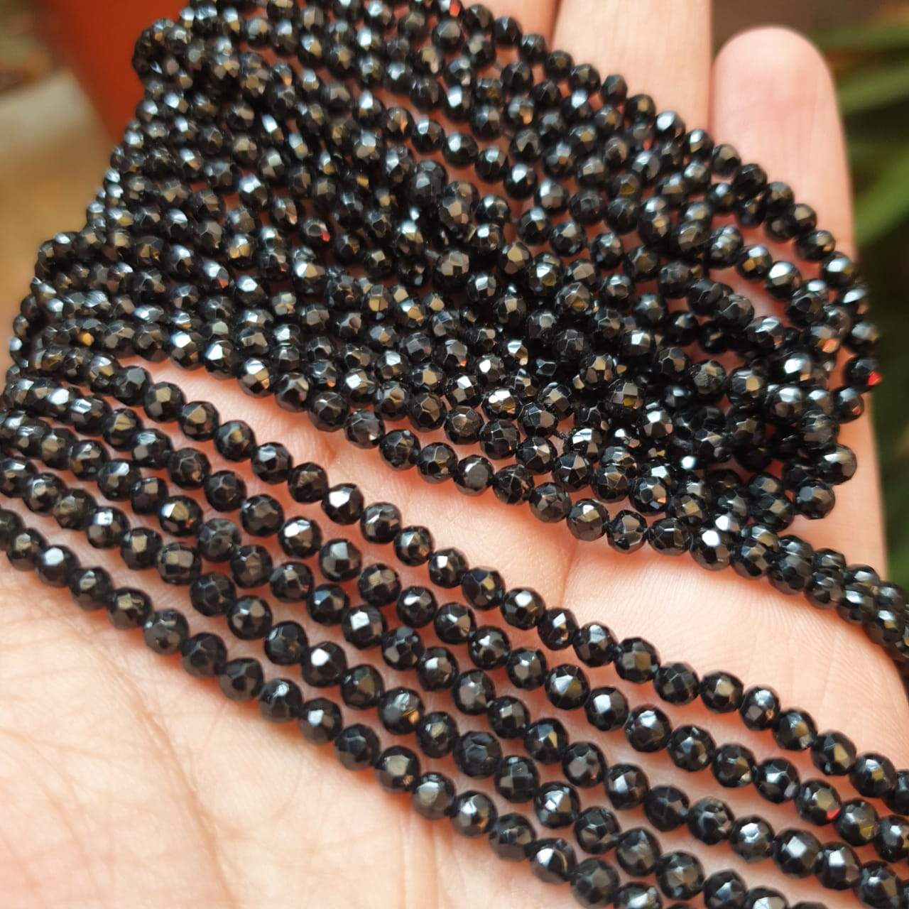 Natural Black Spinel | 14" Inches | 3mm Faceted - The LabradoriteKing