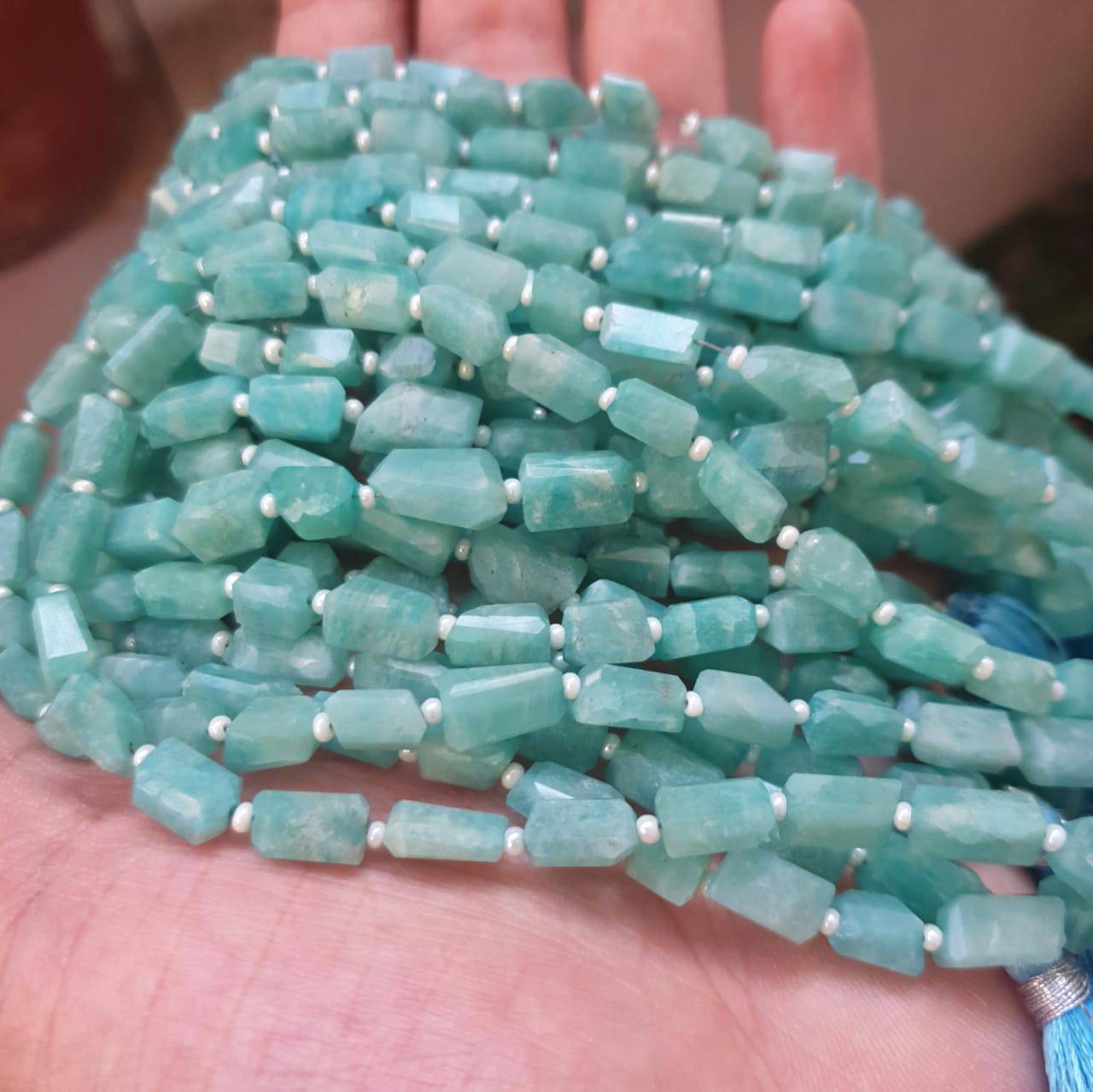 Natural Chrysophrase Beads Rectangular faceted | 14" Inches | Good Quality - The LabradoriteKing