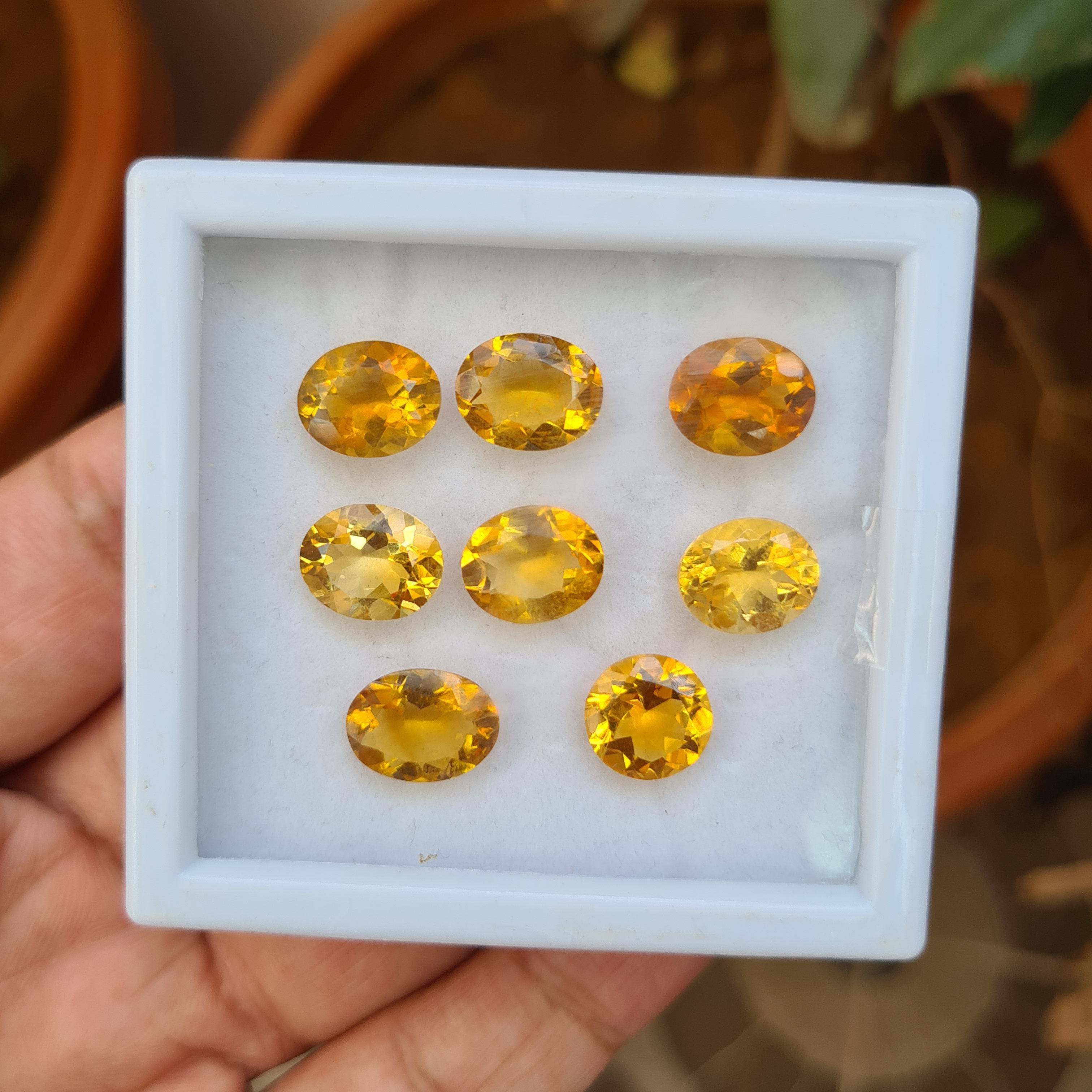 Natural Citrine Faceted Gemstones 8 Pcs Oval Shape, 11x9mm Size - The LabradoriteKing