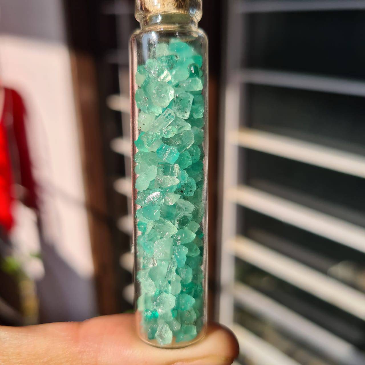 Natural Colombian Emerald Raw Chips from Fine Grade emeralds | Bottle - The LabradoriteKing