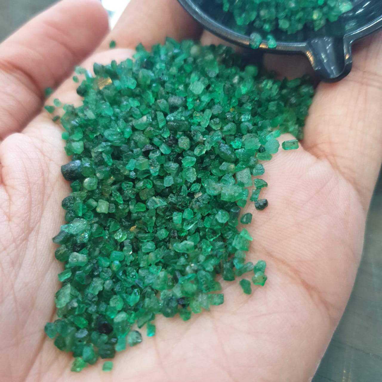 Natural Emerald Raw Chips from Fine Grade emeralds | Bottle - The LabradoriteKing