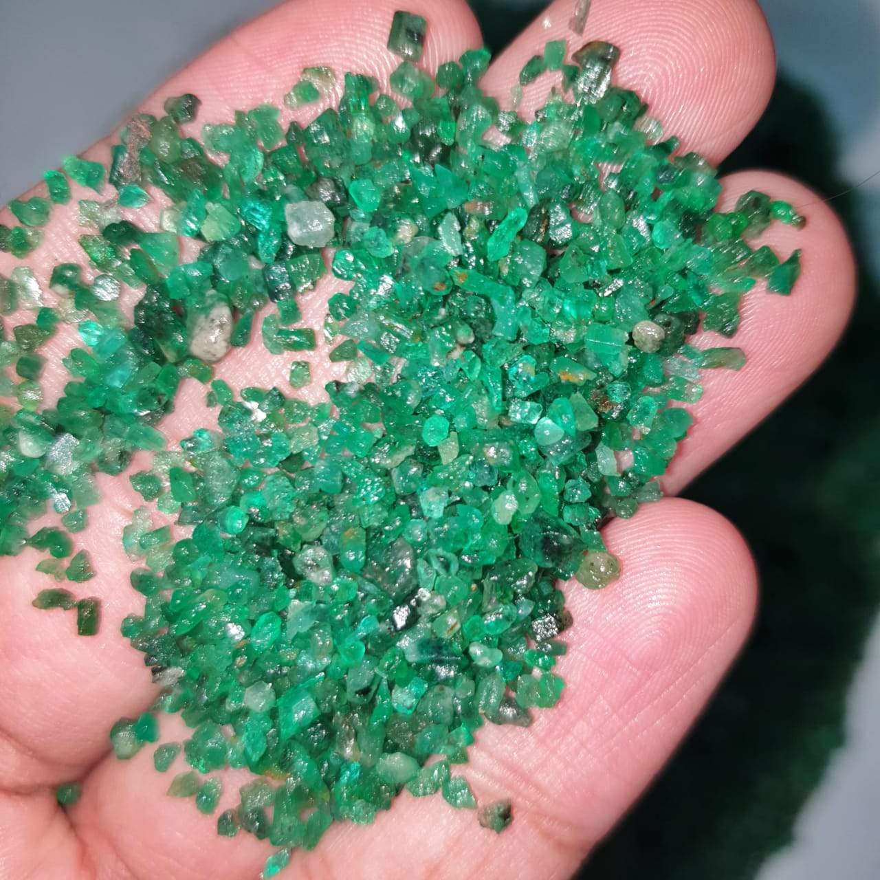 Natural Emerald Raw Chips from Fine Grade emeralds | Bottle - The LabradoriteKing