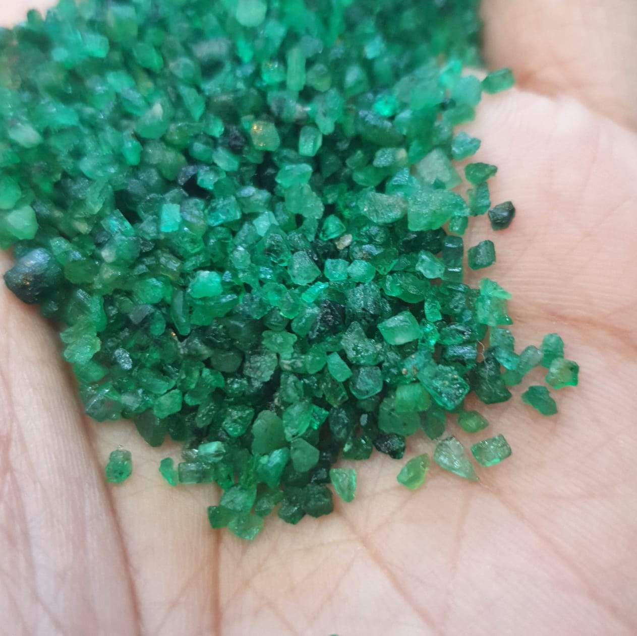 Natural Emerald Raw Chips from Fine Grade emeralds | Bottle - The LabradoriteKing