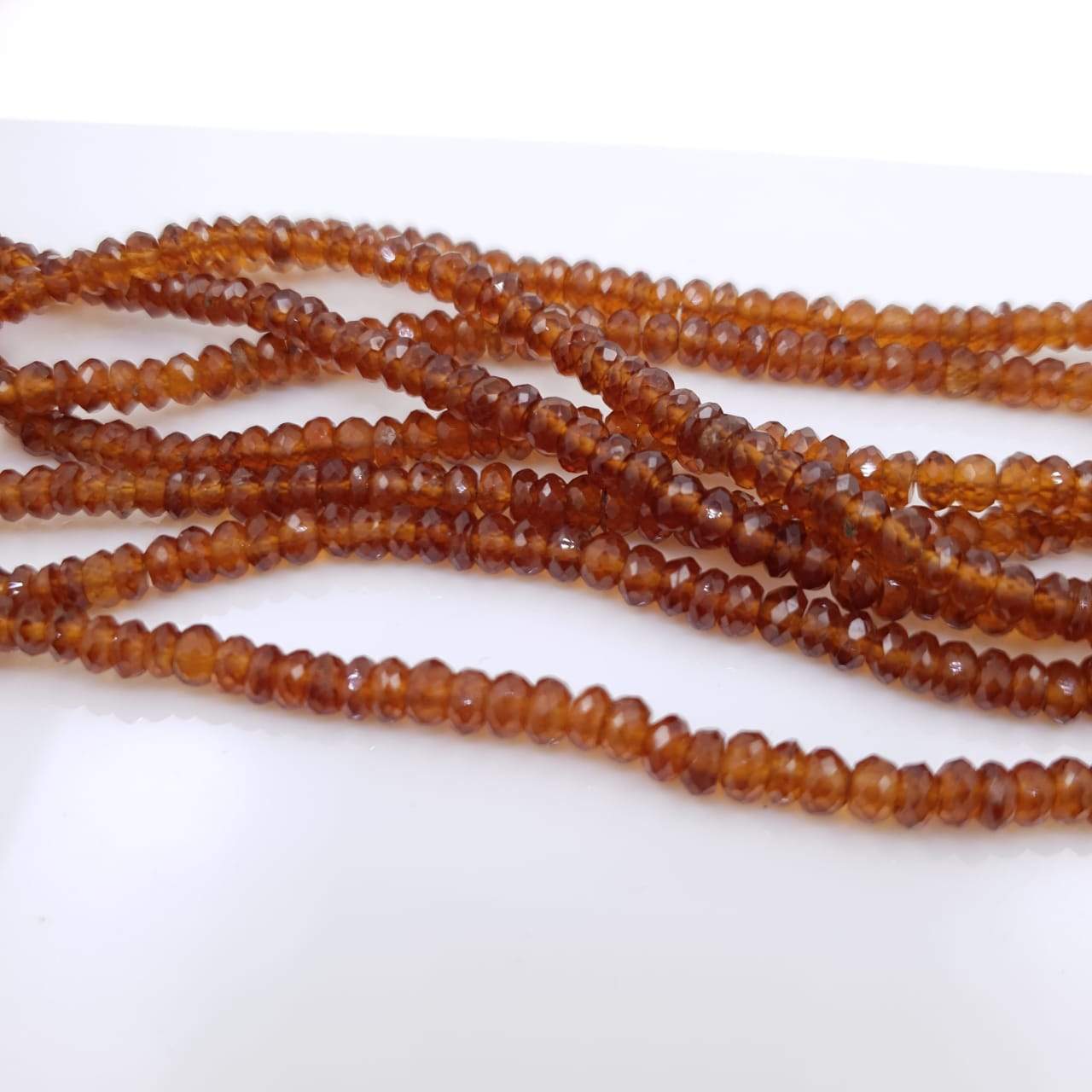 Natural Hessonite Garnets Beads 4mm | Faceted | 9" Inches - The LabradoriteKing