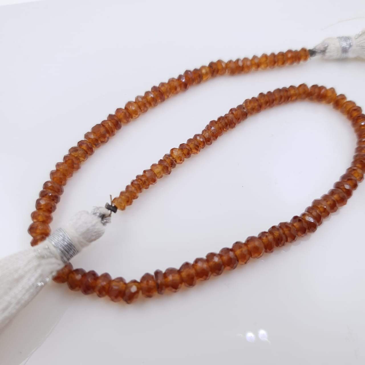 Natural Hessonite Garnets Beads 4mm | Faceted | 9" Inches - The LabradoriteKing